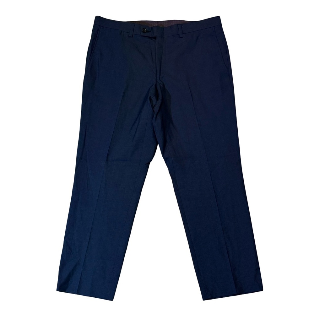 Ted Baker mens 35x28 blue flat front slim fit dress pants EUC